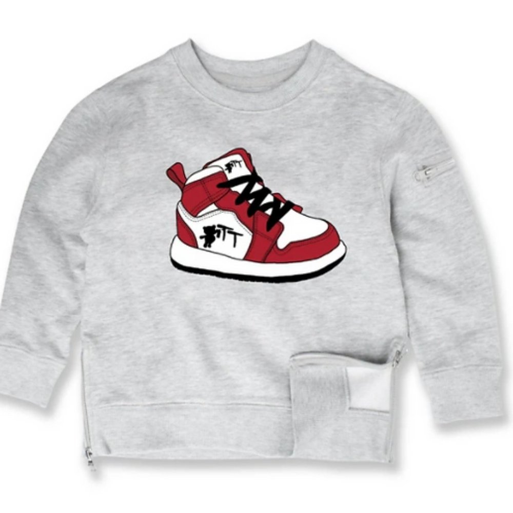 Tiny Tycoon 'Air Bear' Crewneck Sweater - Gray